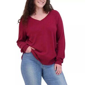Lucky Brand Ladies' V-Neck Sweater, Pomegranate Large